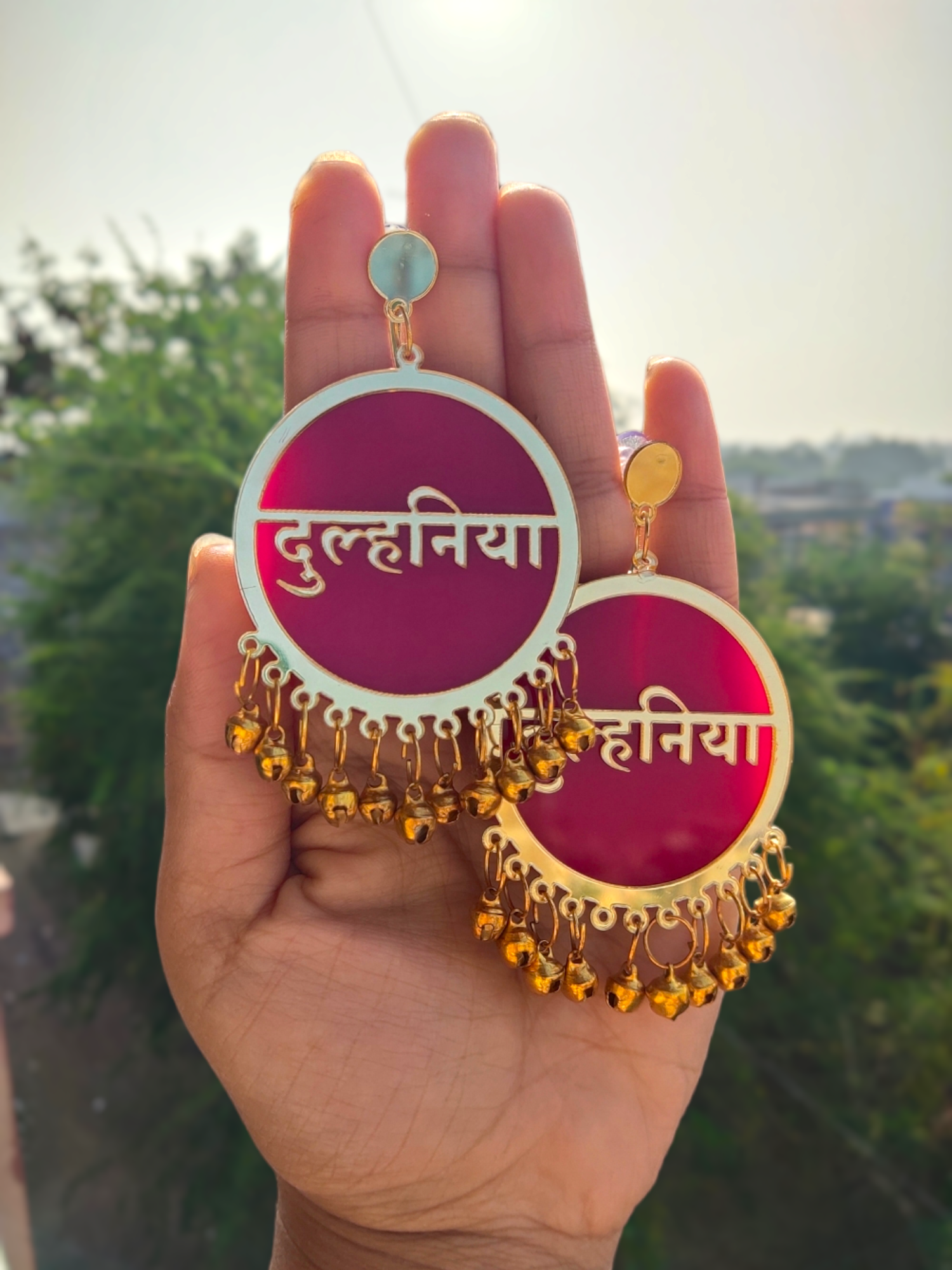 Personalized Dulhaniya Earrings With Name - Shell – adornmemories