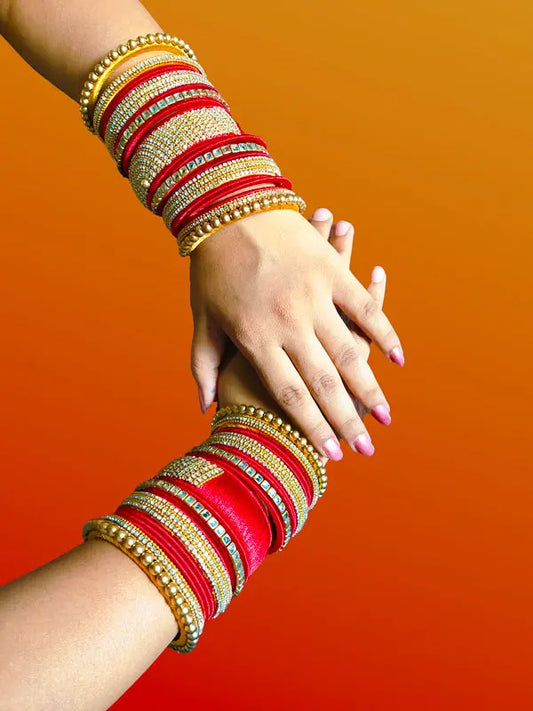 Red Silk Thread Bangle - Full Hand Bangle with New Design