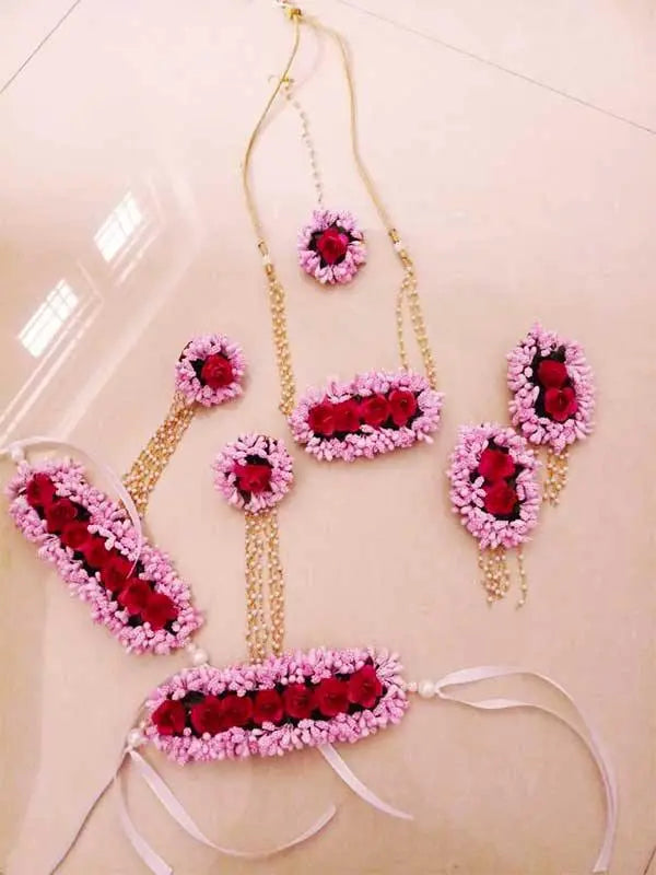 Rich Pink Color Flower Jewellery - Saubhagyavati.in