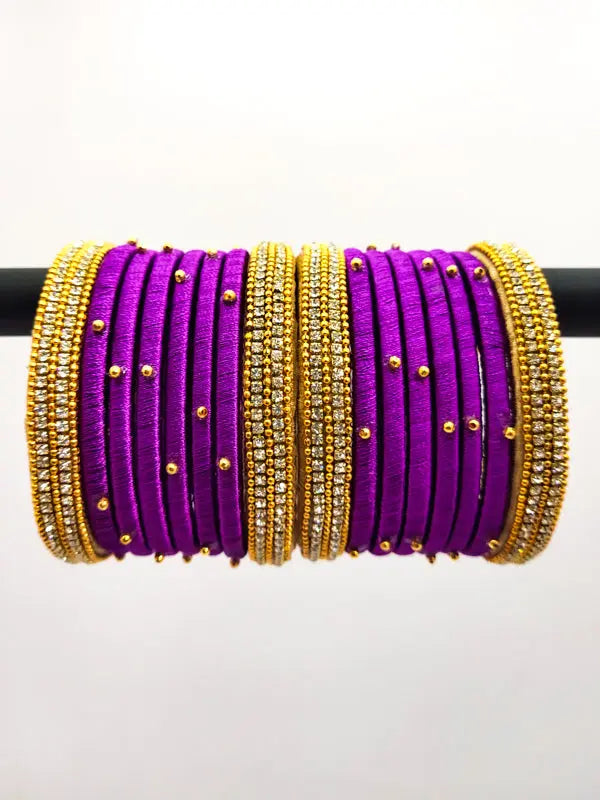 Purple silk deals thread bangles