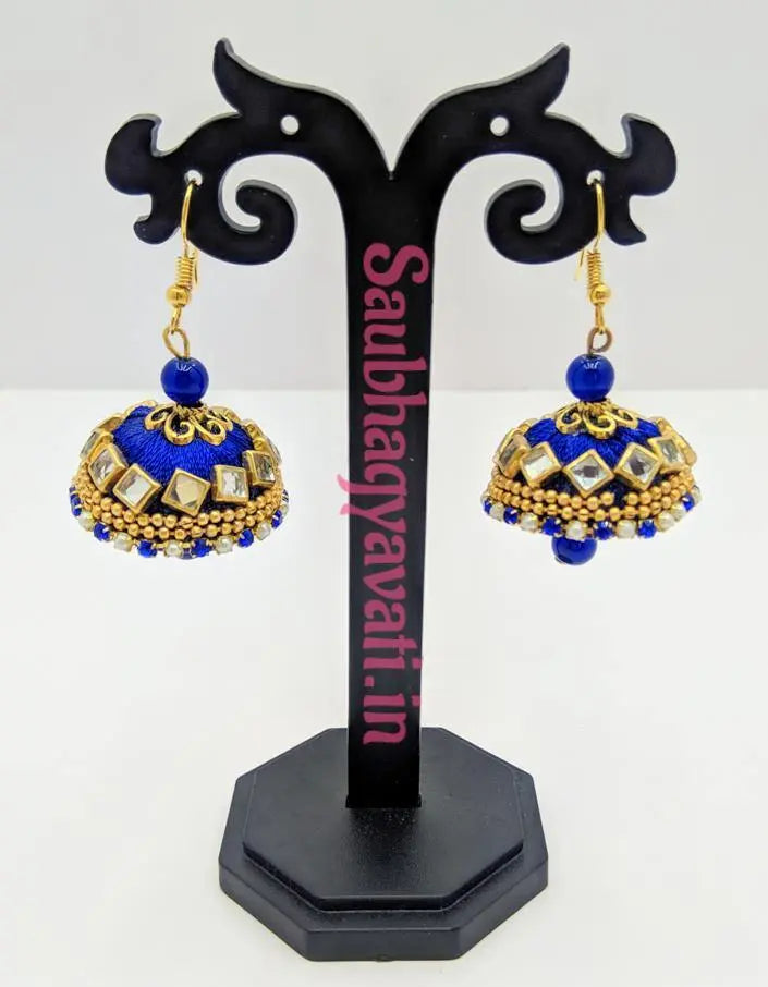 Silk on sale jhumka earrings