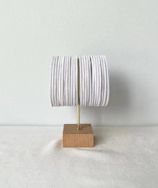 White Velvet Bangle Pack Of 24