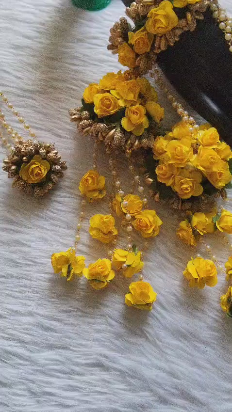 Yellow Flower Jewelry Kaleera for Bride