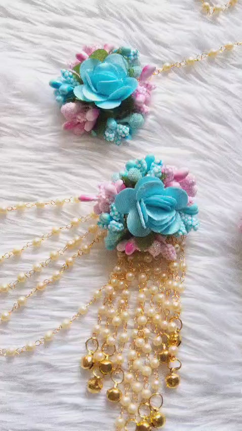 Elegant Flower Jewelry Set for Mehandi and Baby Shower Function