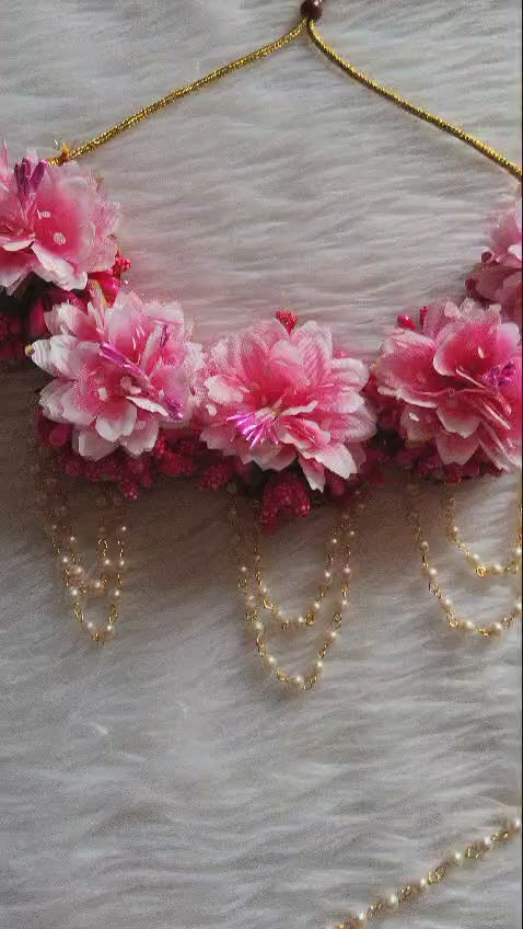 Petals and Pearls Crafting Radiant Pink Floral Accessories for haldi or baby shower