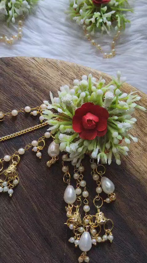 Golden Hues of Tradition: Harmonizing Haldi and Baby Shower Flower Jewelry Brilliance