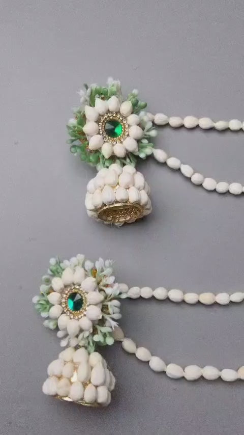 Mogra Flower Jewellery Set – For Baby Shower, Godh Bharai, Dohale Jevan & Haldi