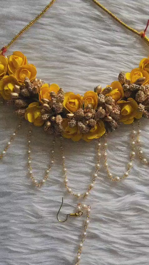 Blooming Creativity Exploring the Art of Yellow Flowers Jewellery for Haldi Ceremonies