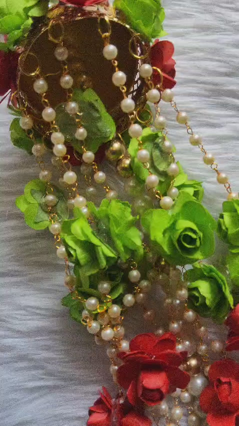 Green and Red Flower Kaleera for Wedding and Mehandi Celebration's