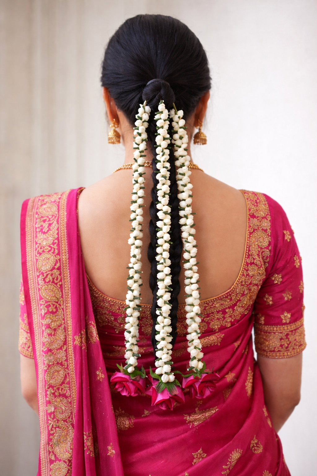 Artificial Flower Long Hair Gajra for Bridal & Festive Wear | Mogra and Rose