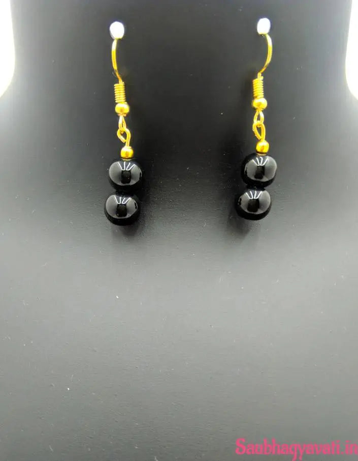 Oxidized Pendant Mangalsutra With Black Glass Beads Saubhagyavati.in